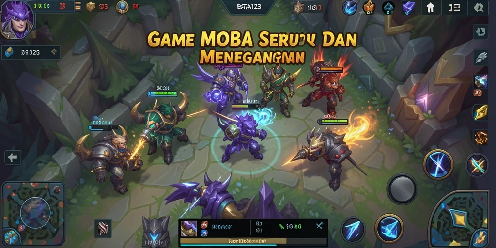 Tampilan screenshot gameplay BATA123 dalam pertempuran MOBA yang seru.