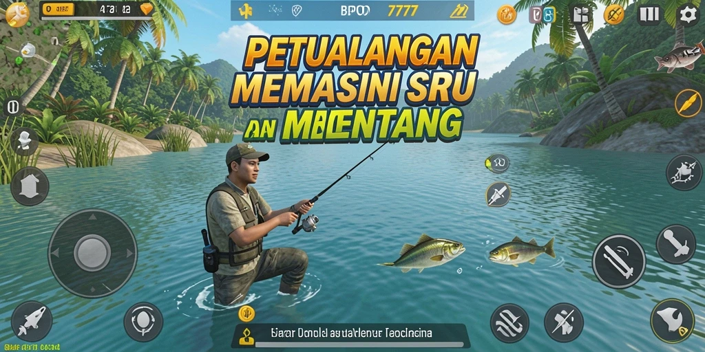 Tampilan gameplay BPO777 dengan aksi memancing yang seru dan menantang.