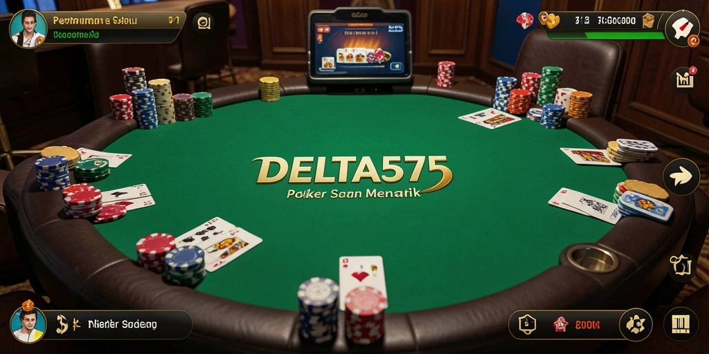Tampilan gameplay DELTA575 yang seru dan menarik saat bermain poker.