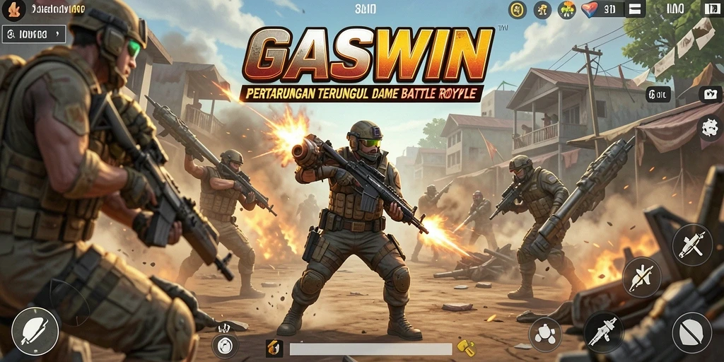 Gameplay seru dan strategis di GASWIN Battle Royale.