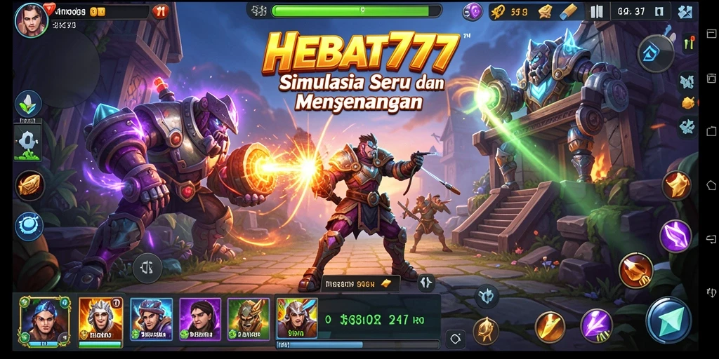 Tampilan gameplay HEBAT777 yang dinamis dan penuh warna.