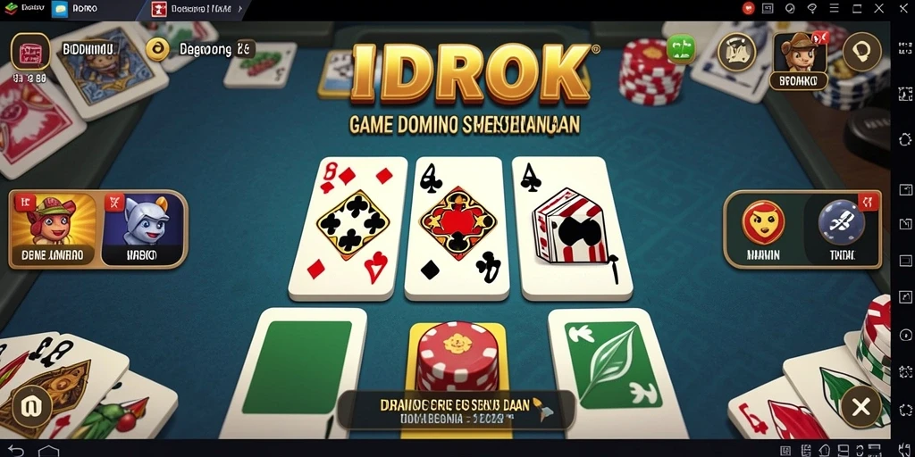 Screenshot gameplay IDROK menampilkan aksi seru di permainan Domino.