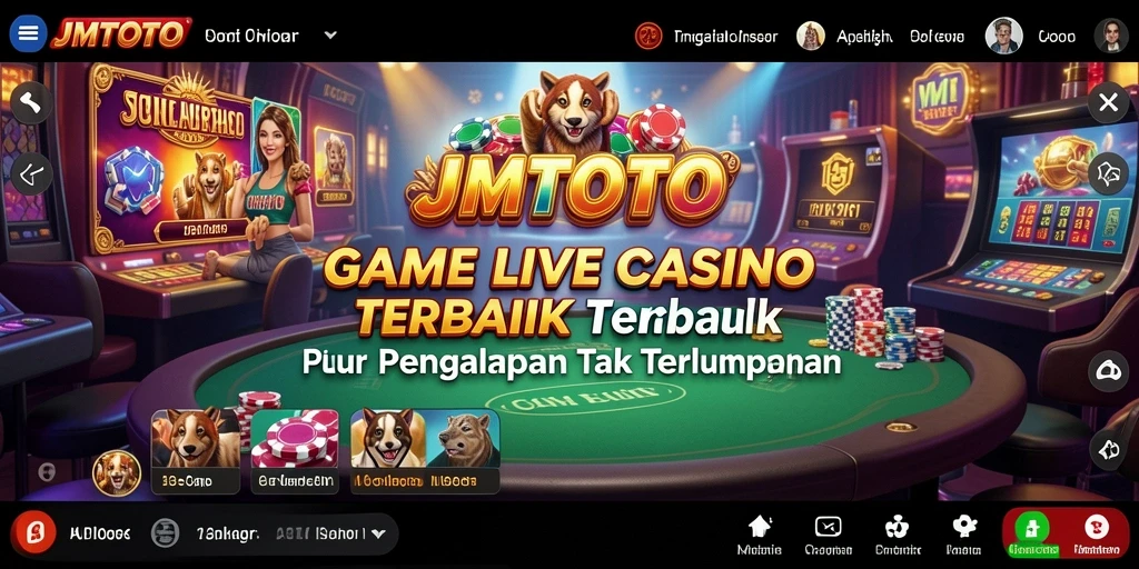 Tampilan gameplay Live Casino yang menarik dan interaktif di JMTOTO.