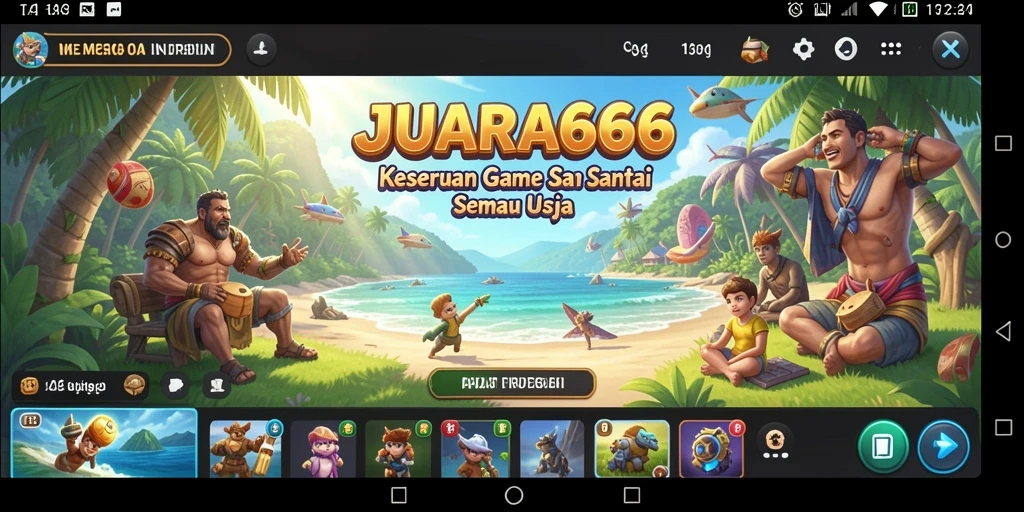 Tampilan gameplay JUARA666 yang menyenangkan dan penuh warna.