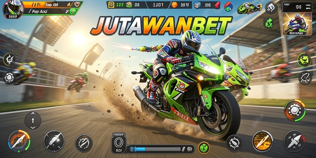 Gameplay JUTAWANBET yang menegangkan dalam balapan motor.