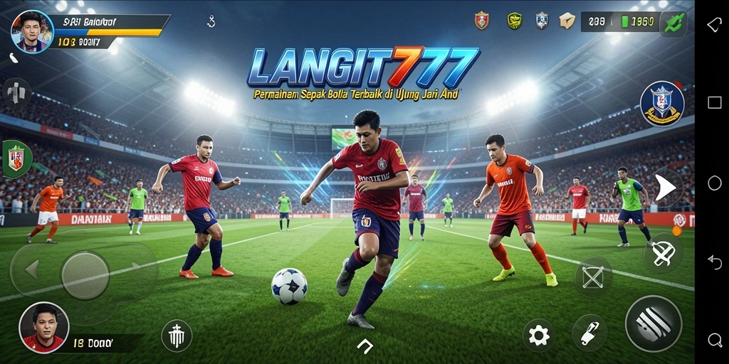Tampilan aksi mendebarkan dalam permainan sepak bola LANGIT777.