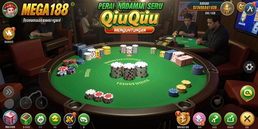 Screenshot gameplay seru MEGA188 memperlihatkan keseruan permainan QiuQiu.