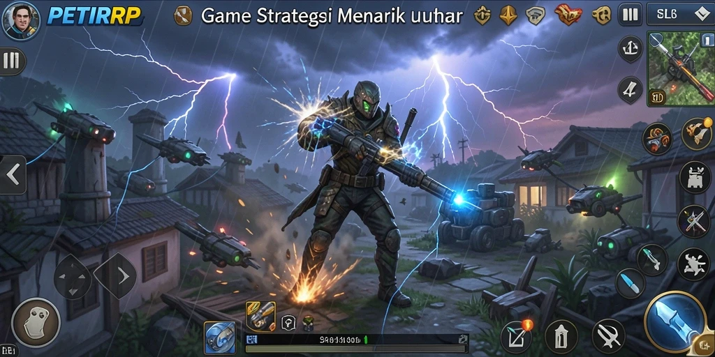 Screenshot utama menampilkan gameplay SLG yang mendebarkan.