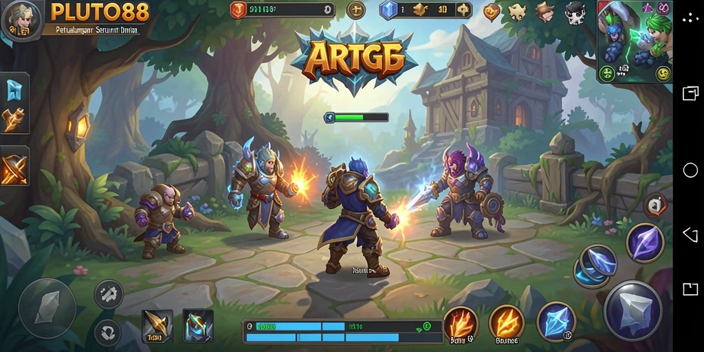 Tampilan gameplay seru di dunia fantasi PLUTO88.