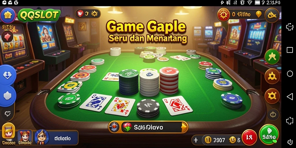 Screenshot gameplay QQSLOT menampilkan serunya bermain Gaple.