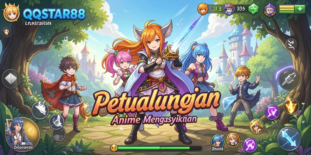 Screenshot QQSTAR88 menampilkan karakter anime dalam pertempuran yang epik.
