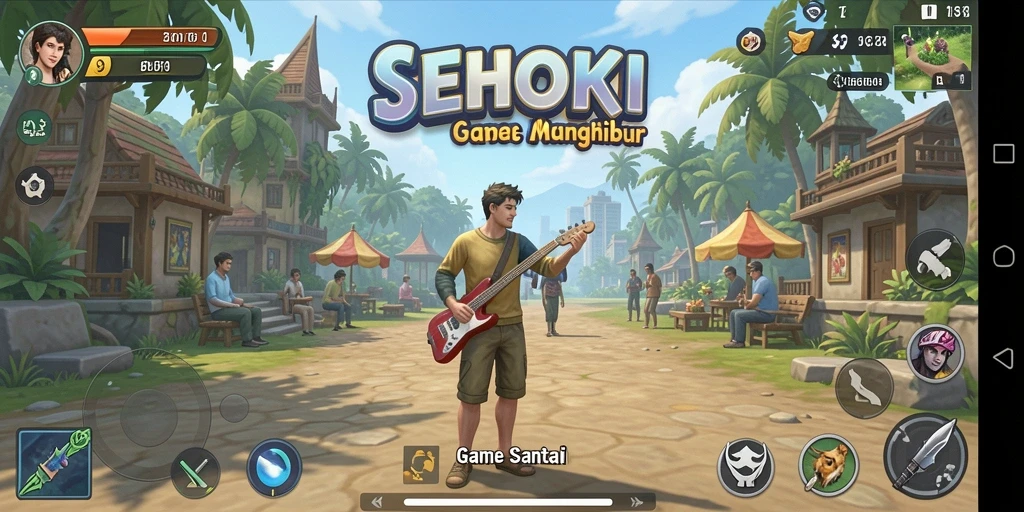 Tampilan gameplay menarik dari SEHOKI yang menampilkan karakter dan lingkungan cerah.