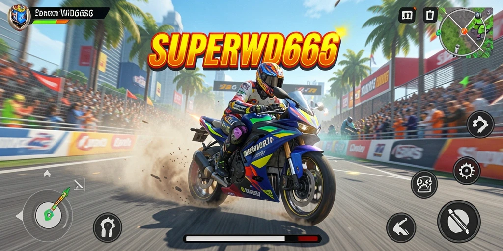 Gameplay balapan motor yang mendebarkan dan penuh aksi.