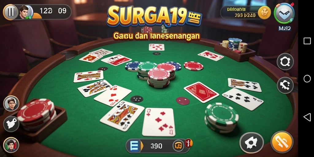 Menampilkan gameplay seru dari permainan Gaple SURGA19.