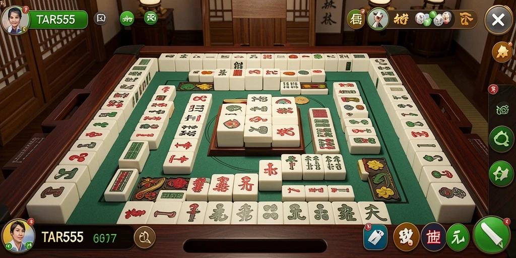 Screenshot TAR555 menampilkan gameplay Mahjong yang menarik dan interaktif.